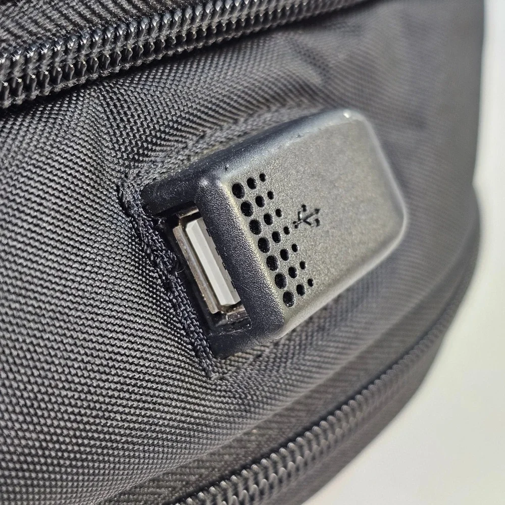 KROSER Laptop Backpack Black Quilted Travel Bag USB Port 18 inch Multi-Pocket